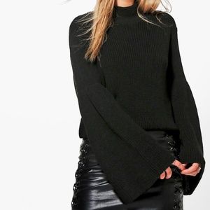 Wide Sleeve/Bell Sleeve Black Sweater